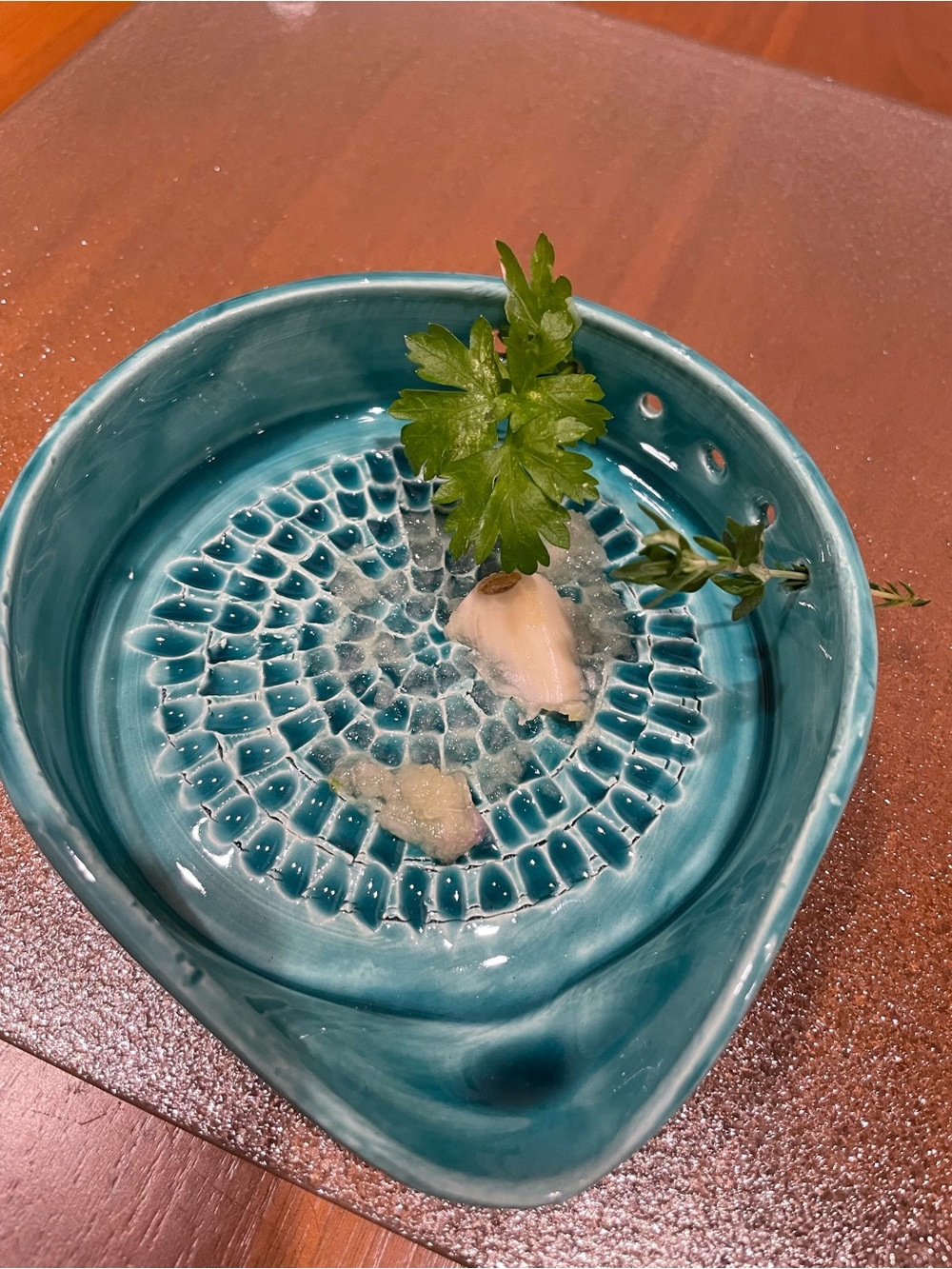 Handmade Ceramic 3-in-1 Garlic Grater, Herb & Spoon Rest